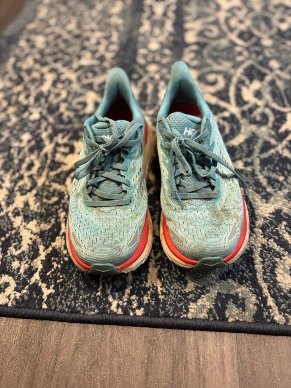 Hoka Women's Aqua Running Shoes with Coral Accent - Picture 2 of 6